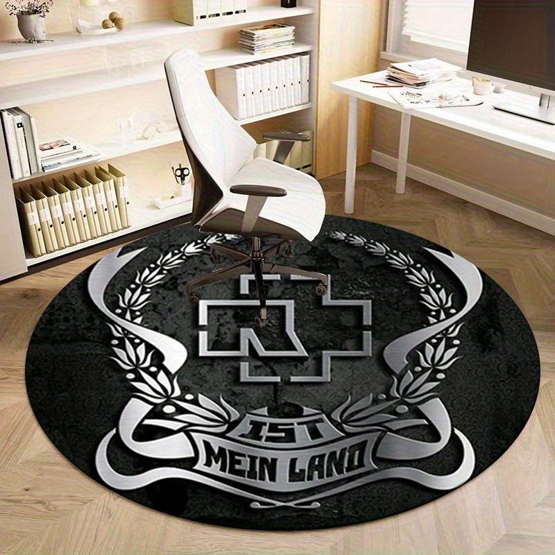 1pc Home Circular Rug Office Round Carpet Outdoor Gift Decorative Silver Cross Design Flooring Mat Unique OrnamentationRC2790