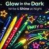 6pcs Glow in The Dark Highlighter Markers Fluorescent No Bleed Colored Marker Pens for Drawing Poster Making Crafts Art Supplies