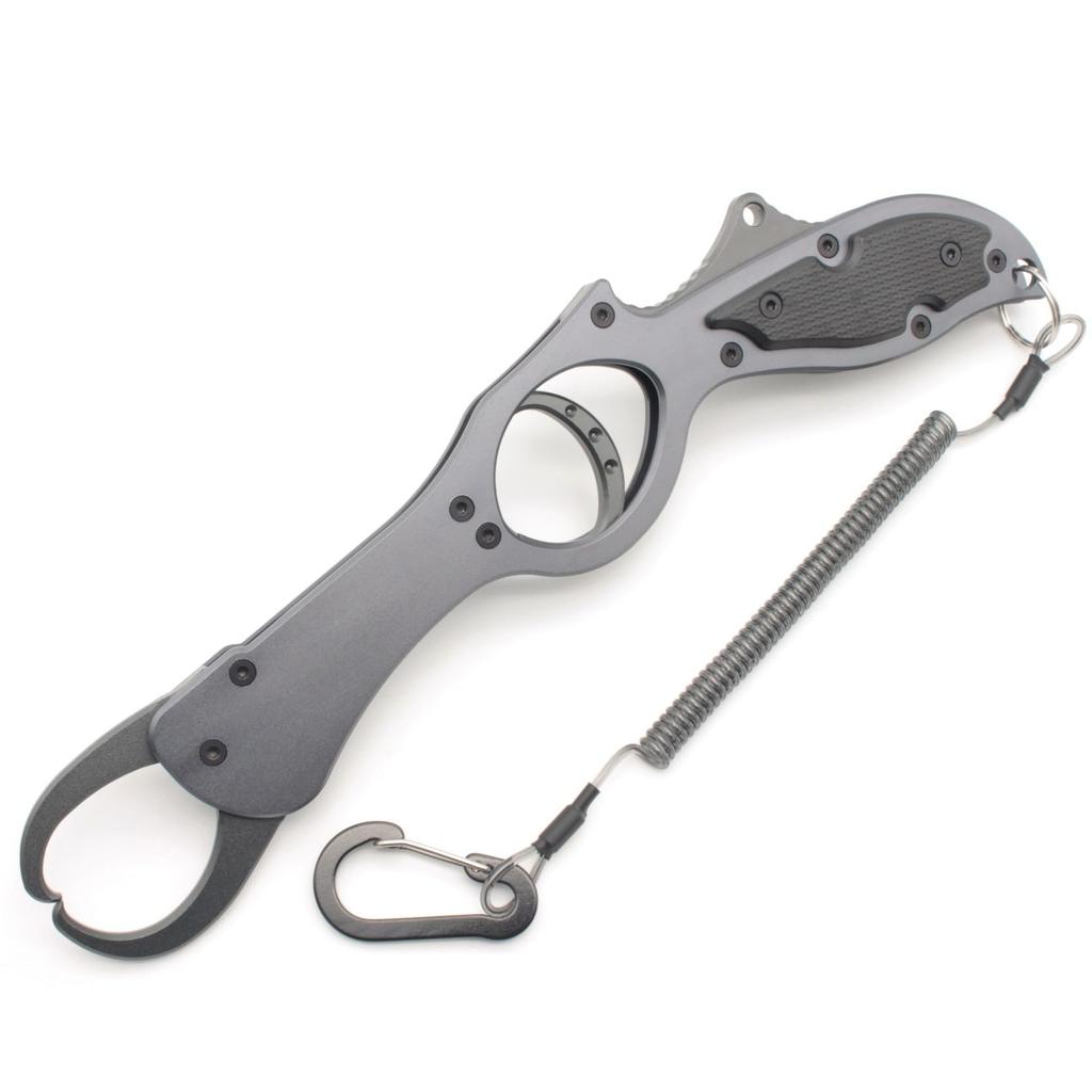 1091 Fish Grip Lightweight Aluminum Fish Grip Long Reach Gun Grip Gray (Iregui) (Stealth (Aluminum Trigger))