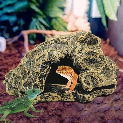 Укрытие для рептилий, декоративный камень из смолы для basking, укрытия для черепах, гекконов, змей, украшение для аквариума
