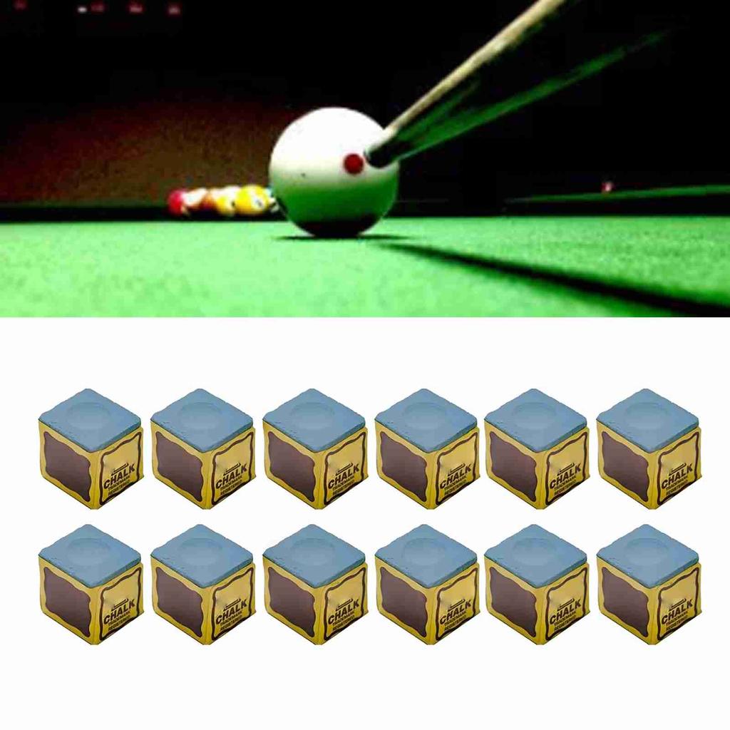 Pool Chalk Cubes Professional Billiard Cue Chalk Pool Table Accessories for Home Gaming 12 Packs In Blue