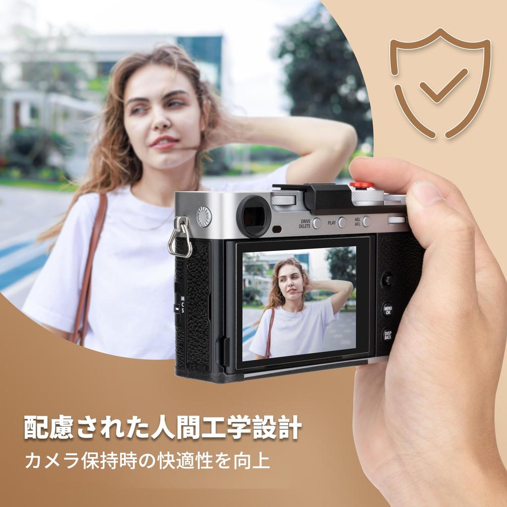 JJC Thumb Grip and Rest for Fujifilm Easy To Includes Silicone Pad for a Better Camera Full Cover Includes One Release Shutter Silver X-E5/XE5