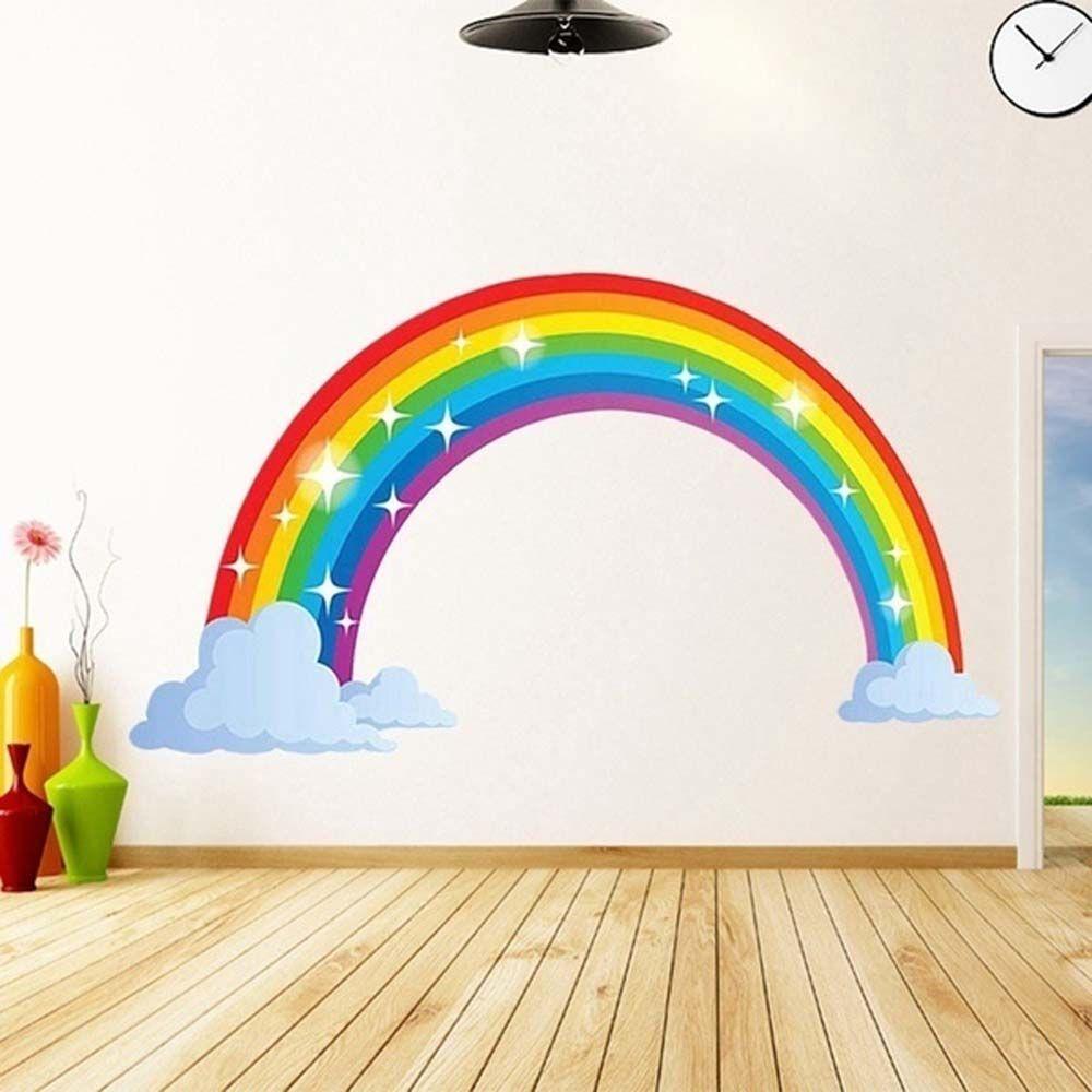 Детская комната Съемный красочный радужный узор для украшения дома Наклейка на стену Самоклеящаяся наклейка на стену