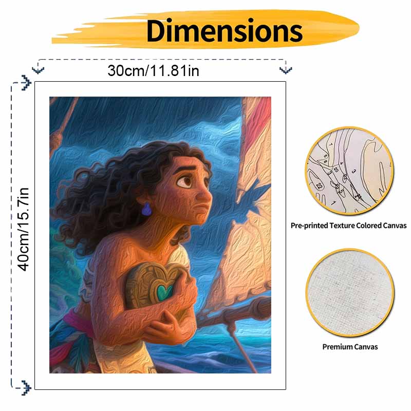 Disney Moana Characters Digital Oil Painting Art Kit Hand Painted Home Decor