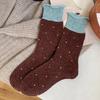 Шерстяные носки Детские носки-гольфы Сезон Флис Утолщенные Теплые Сочетание цветов Ретро Горошек Завитые Кашемировые Носки средней длины