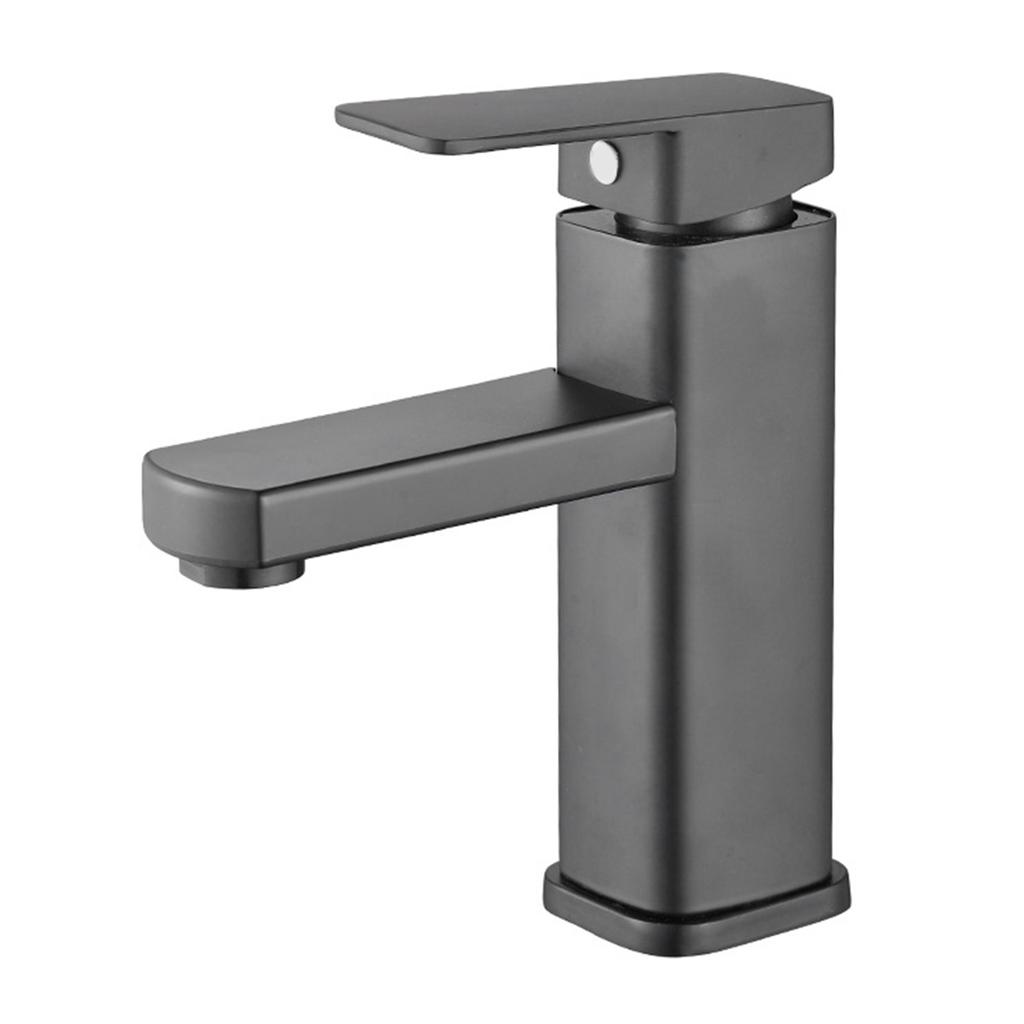 Kitchen Sink Faucet Cold Hot Water Plastic Quadrate Black for Bathroom Kitchen Hotel