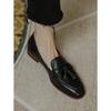 Fashion Retro British Style Square Head Women's Loafers Shoes 2025 Summer New Style Tassel Comfortable Single Shoes Women Brown Shoes