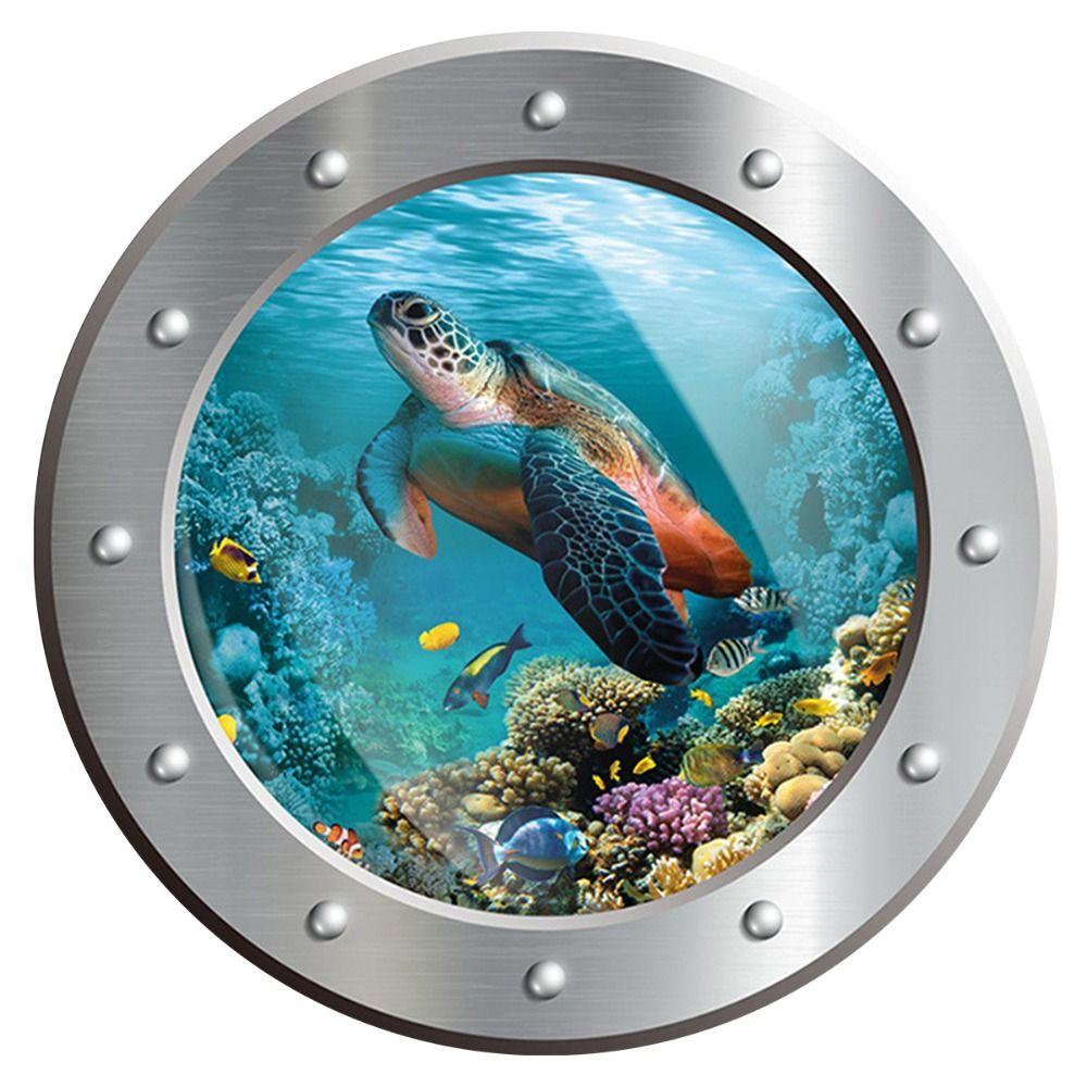 Dolphin Turtle Shark Vivid Sea Life Decals PVC Wall Mural Gift Wall Stickers