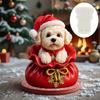 Bow Gift Bag Christmas Hat Dog Candle Silicone Mold Cute Dog Resin Mold Drill Christmas Gift Bag Hat Dog Gift Bag Gypsum Molds