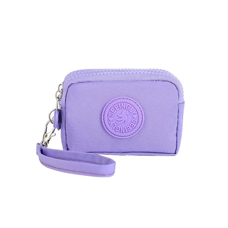 1 шт. кошелек для монет на молнии, подарочный кошелек для монет, простой водонепроницаемый чехол для ключей, многослойный кулон из нейлона, разноцветный