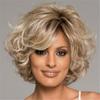 Wig for Women Synthetic Short Curly Hair with Bangs Natural Light Gold High Temperature Daily Use Wigs