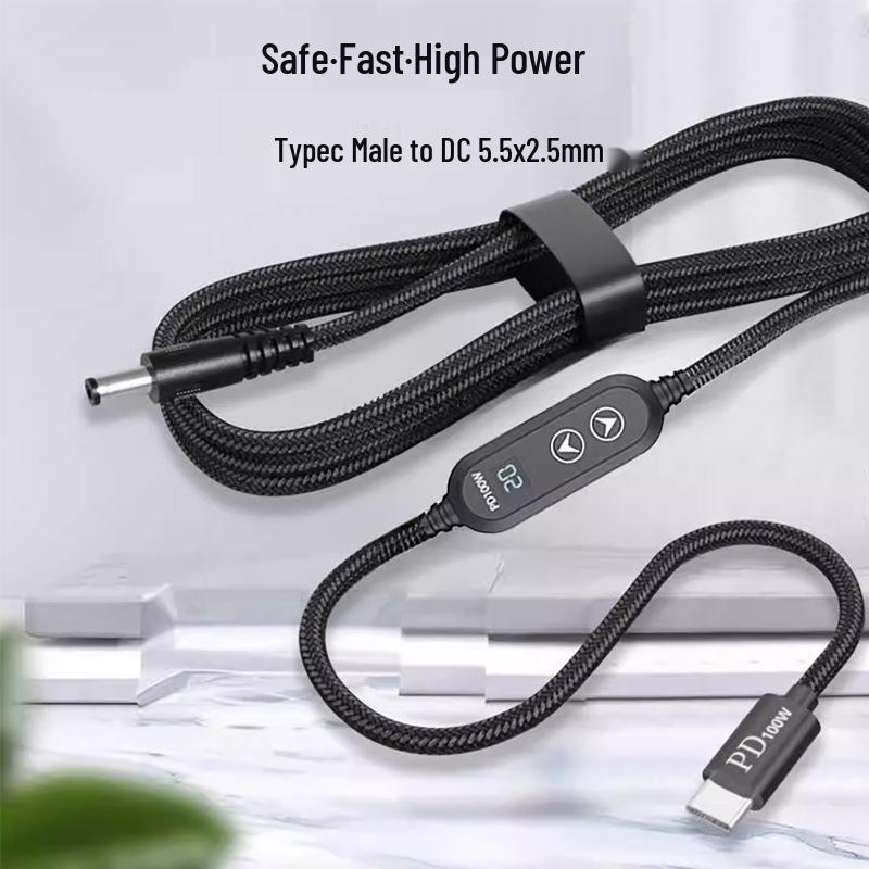 Комплект кабелей PD Trigger 100 Вт Type-C на DC: Регулируемый светодиодный динамик для маршрутизатора 5-20 В, набор из 14 предметов
