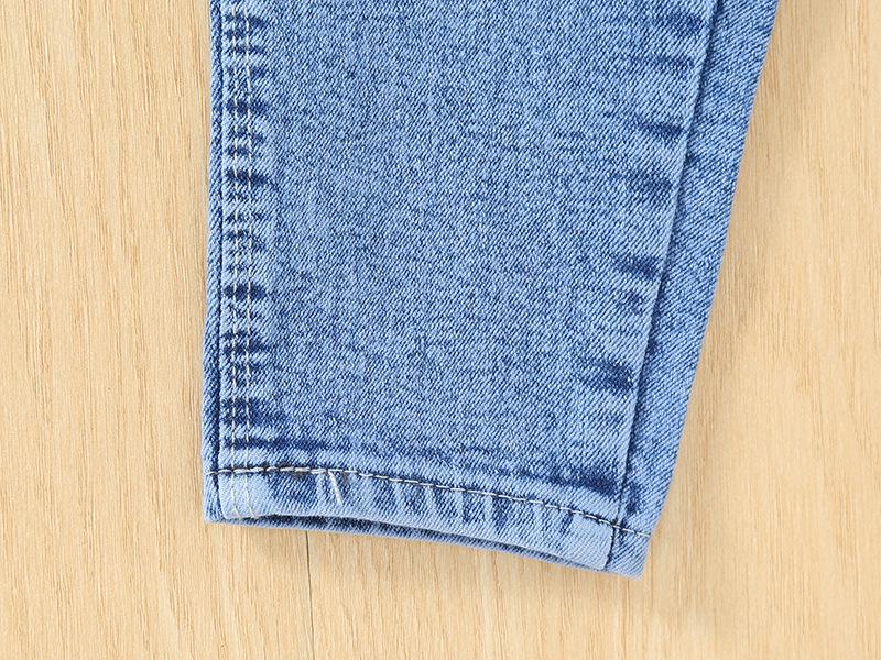 Джинсы прямые для девочек и мальчиков Весна/Осень 2025 - Выстиранный стиль для детей среднего и большого возраста