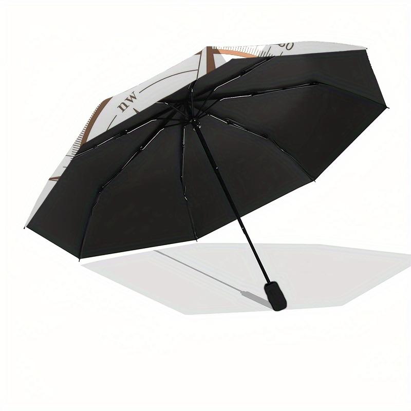 Compass Direction-themed, Eight-ribbed, Self-folding Umbrella Is Suitable for Everyday Outdoor Use and Is An Ideal Gift for Friends and Fami