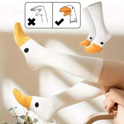 Новые забавные спортивные хлопковые носки Crazy Goose Head, креативные повседневные носки Happy Animal для женщин и мужчин, универсальные
