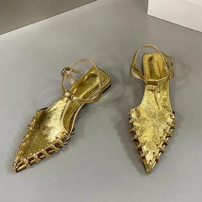 Сандалии на плоской подошве с острым носком, женская летняя повседневная обувь, модные новые тапочки, дизайнерские пляжные прогулочные удобные трендовые женские туфли