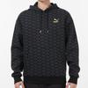 Puma Luxe Aop Hoodie With All-Over Logo Print Men Hoodie Black 534409-01