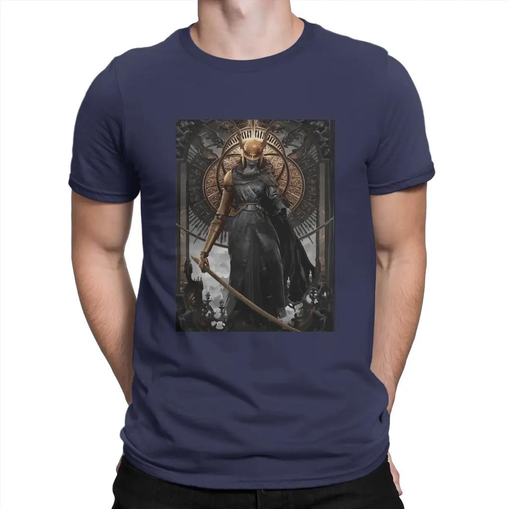 Мужские футболки Malenia god DARK SOULS Хлопковые топы Модные футболки с коротким рукавом и круглым вырезом Печатные футболки