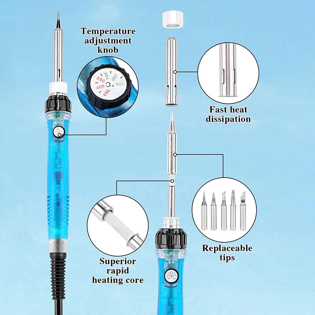 Wood Burning Tool Kit 55PCS Professional Pyrography Pen Soldering Iron Set Adjustable Temperature