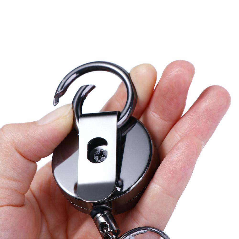 Wire Rope Elastic Keychain Retractable Badge Reels Key Chain Ring Pull Keyring ID Card Badge Holder
