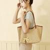 Seaside Vacation Style Shopping Bag Woven Hand Carry Grass Woven Bag Shoulder Underarm Bag Large Capacity Tote Bag