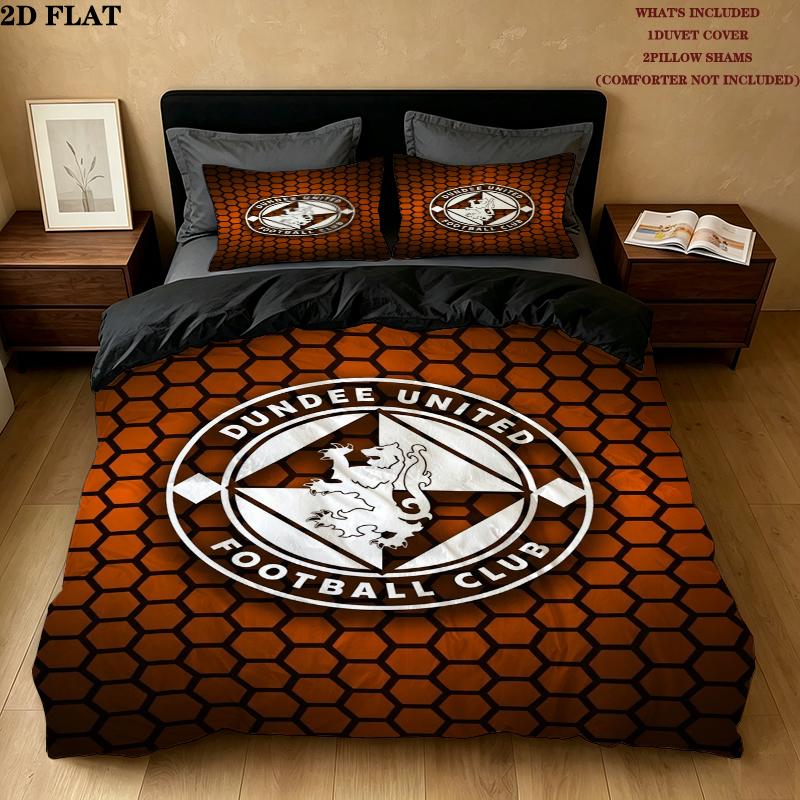 Dundee Fc Pattern Bedding uilt Set uilt Cover Pillowcase Home Decoration Birthday Gift (1 * duvet cover + 2 * pillowcase without core)