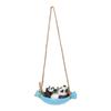 Swing Panda Statue Mother and Baby Panda Lying On The Swing Resin Simulation Animal Garden