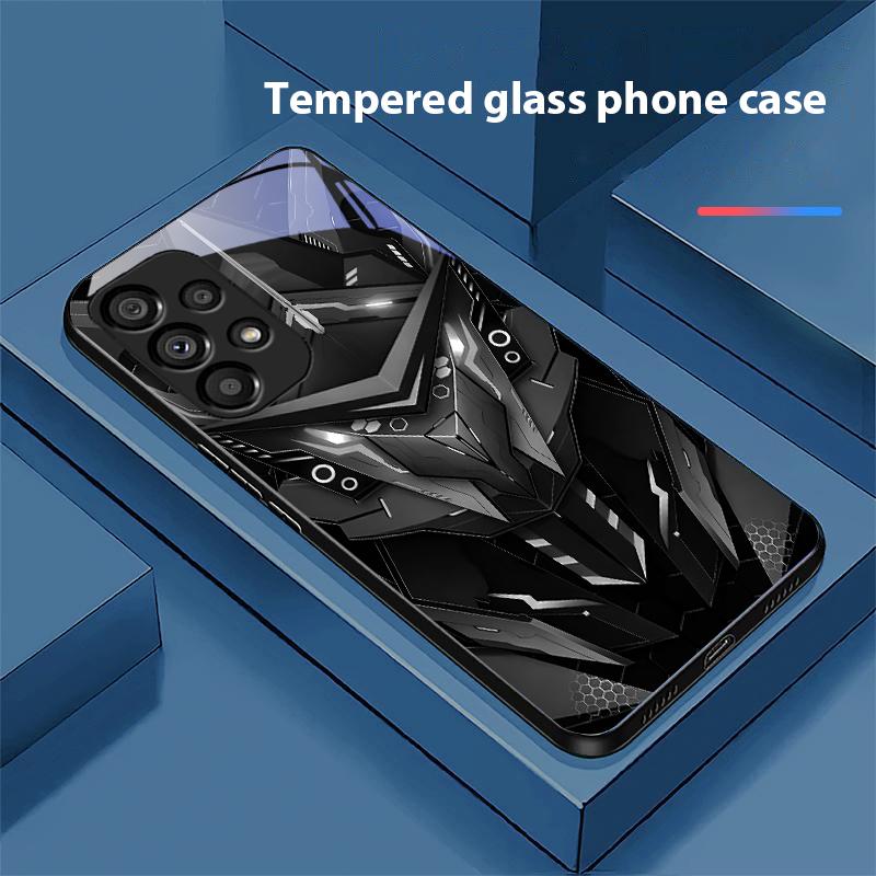 Креативный Мех Для Samsung Galaxy S10 20 Plus 21 FE 22 23 24 FE 25 Ultra Черный Чехол для Телефона из Закаленного Стекла Твердый Чехол