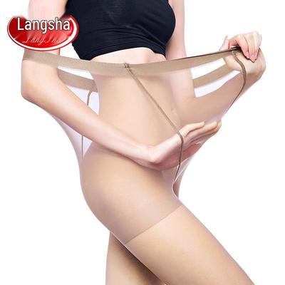 Langsha Базовые тонкие летние колготки для женщин большого размера до 200 фунтов - Устойчивые к зацепкам, телесного цвета, с двойной ластовицей
