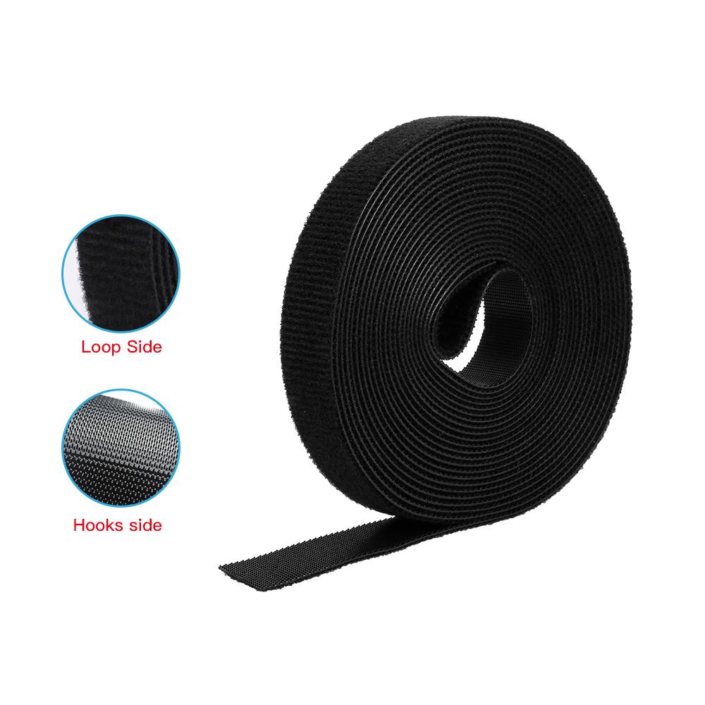 1 Roll Self Adhesive Reusable Cable Tie Nylon Fastener Hook & Strap Cord Ties 2cm x 5m