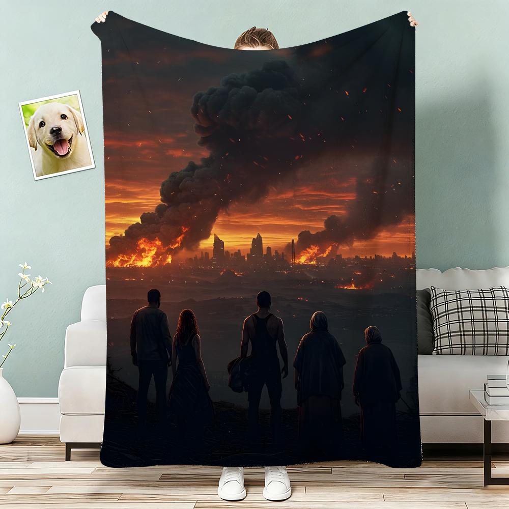 Dying Light Throw Lightweight 240g Flannel Blanket Soft Skin-friendly for Summer Cooling