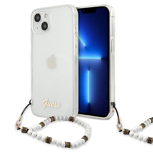 Etui do iPhone 13 Guess Przezroczyste Białe Perły
