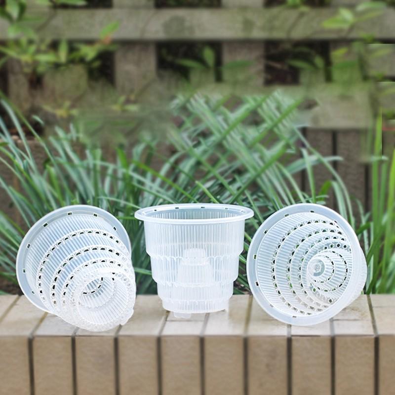 Resin Orchid Clear Flower Pot Plastic Plant Garden Breathable Slotted-1 Pack