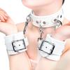 Liebe Seele SM Goods Cosplay Restraints High Quality Cosplay X Silver Metal Collar, Handcuffs, Set, (White Fittings)
