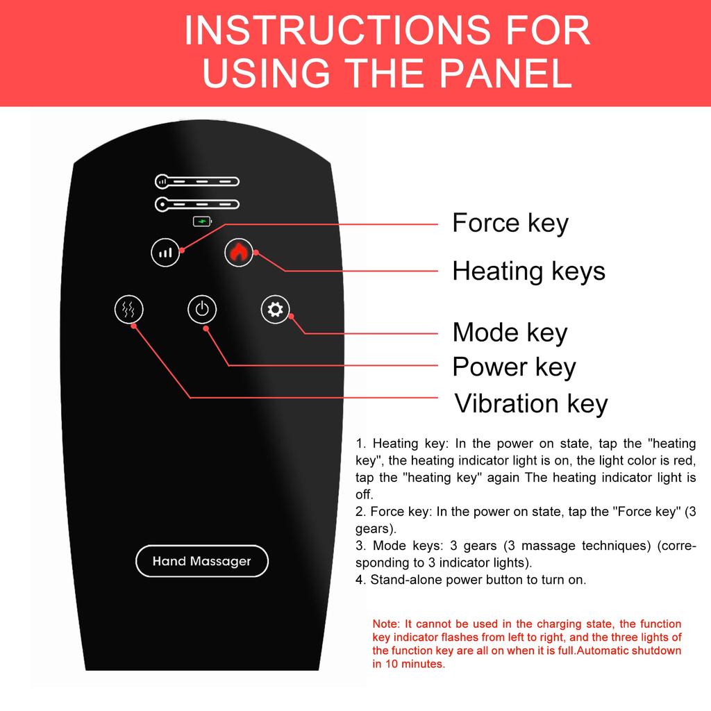 Умный беспроводной массажер для рук с воздушным давлением - черный
