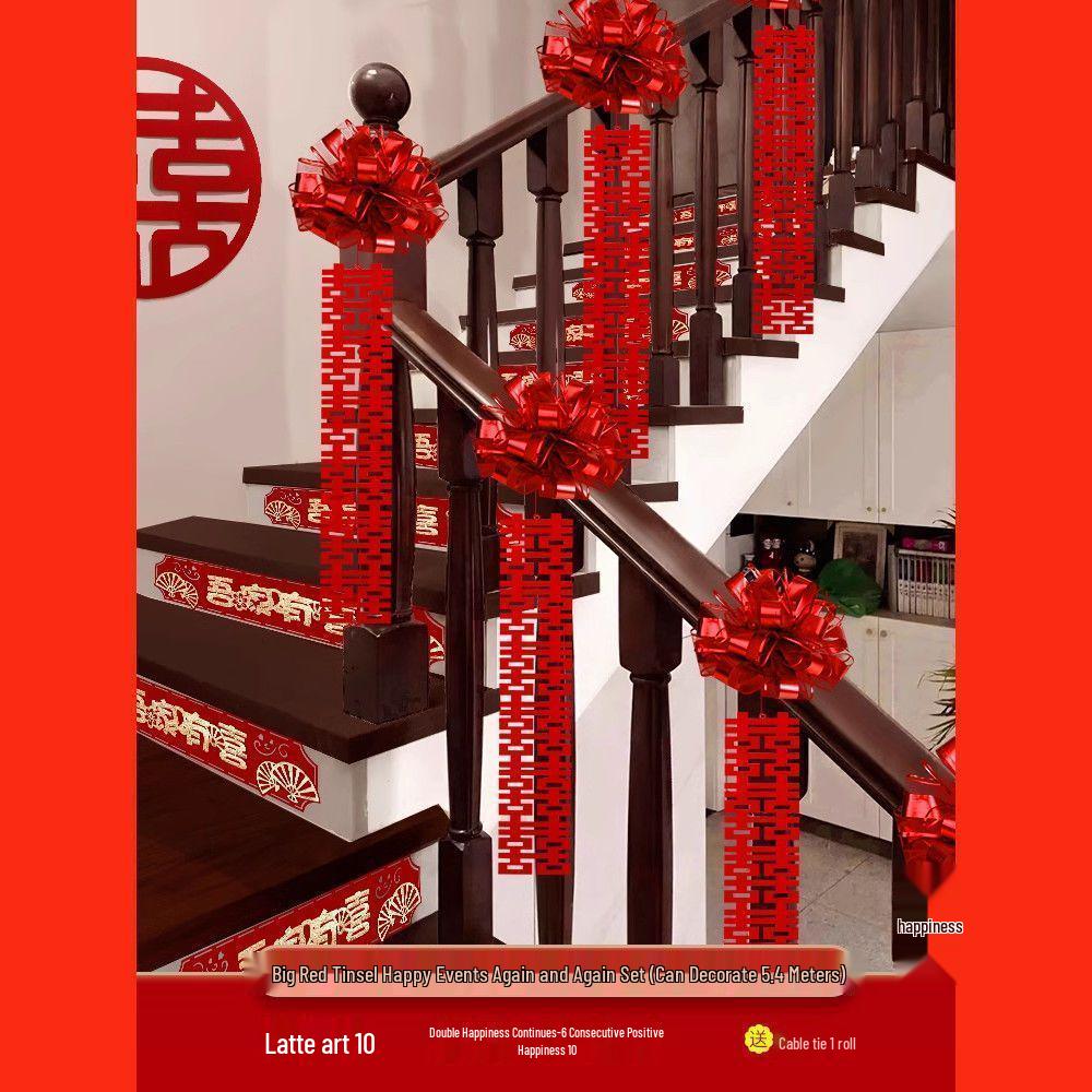 Bridal Stair Railing Decoration Set with Balloons & Flowers