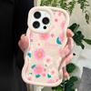 Cute Flower Pattern Phone Cover for iPhone 11 12 13 14 15 Pro Max 6 6S 7 8 Plus Xs Wave Edge Shockproof Protective Rubber Case