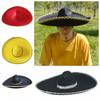 Большая шляпа от солнца Мексиканская шляпа Свернутые поля Мексиканские кепки Товары для фестиваля Шляпа сомбреро Мужчины и женщины