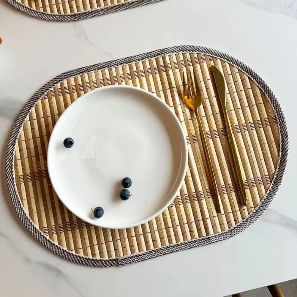 Rustic Bamboo Placemat Lightweight Kitchen Table Mat New Table Protection Mat Dining Room Layout