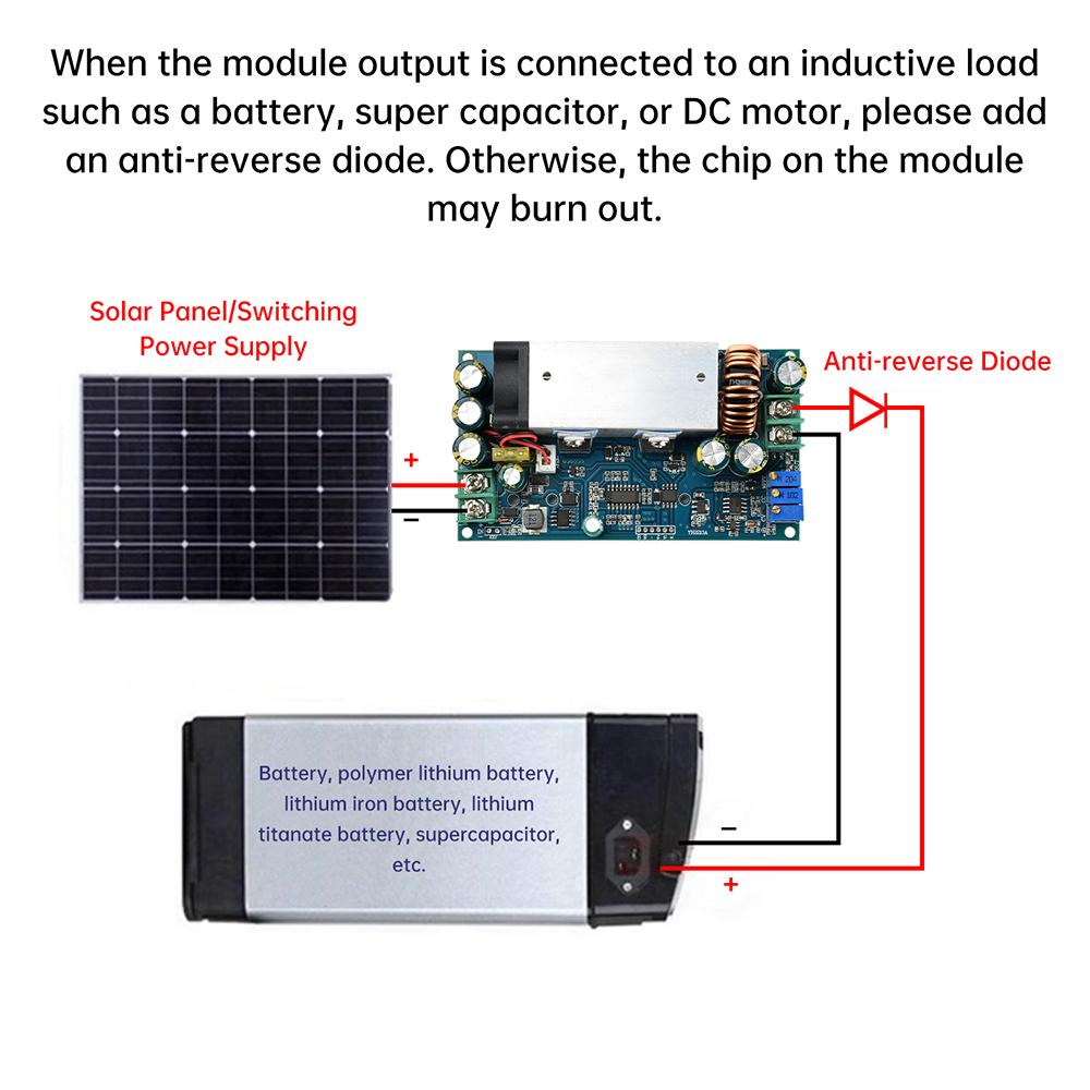 DC 10-75V 20A Adjustable Buck Module MPPT Solar Charging Constant Voltage Constant Current Charging Module Power Module