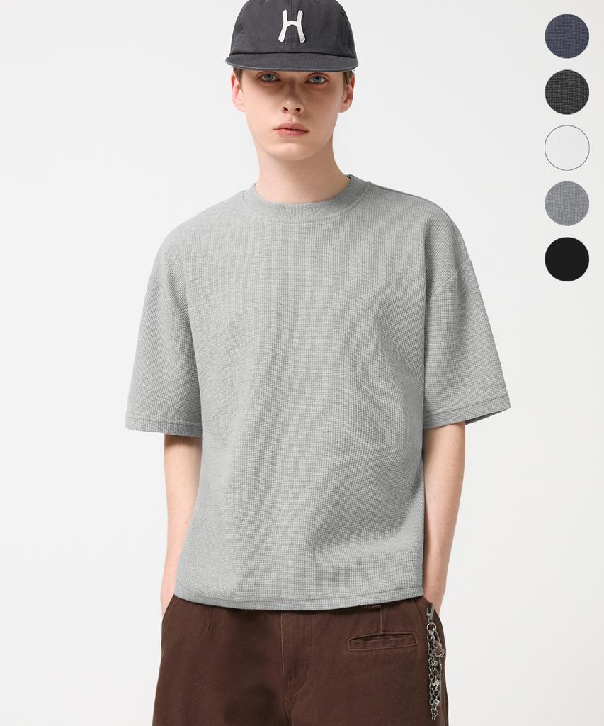 TRILLION Essential Waffle Crop Short Sleeve Tee_5 Colors (Type B)