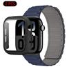 Силиконовый ремешок+Чехол для Apple Watch Ultra 3/2/1 49 мм 11 10 46 мм 42 мм Магнитный ремешок iWatch 9 8 7 45 мм 41 мм 6 5 SE 44 мм/40 мм Защитный чехол