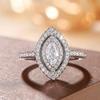 Huitan Fashion Marquise Shaped Women Rings for Engagement Wedding Luxury Zinc Alloy Color Cubic Zirconia Rings New Fashion Zircon