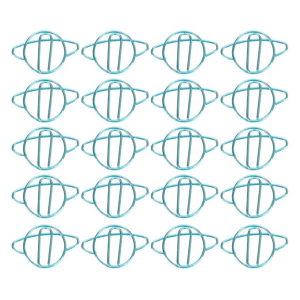 20Pcs School Paperclip NonSlip Bookmark Iron Stationery Clip Craft Decorations Blue