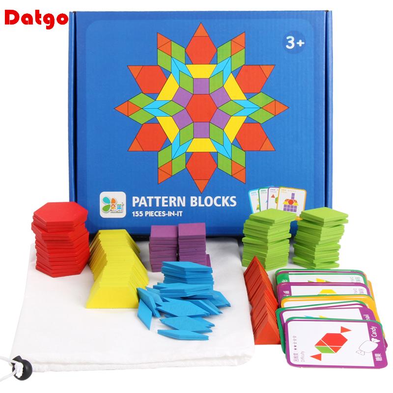 155 шт. Деревянный пазл Креативный набор досок-пазлов Разноцветный Детский Монтессо Обучающие Развивающие Игрушки для Детей Игрушки