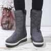 Мода Мода Зимние Ботинки 2024 Зима Нескользящие Водонепроницаемые Женские Ботинки Новые Повседневные На Платформе Теплые На Молнии Женская Обувь Botas Mujer