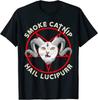 Футболка унисекс «Hail Lucipurr Smoke Catnip» с забавным «Сатанинским котом-каламбуром»