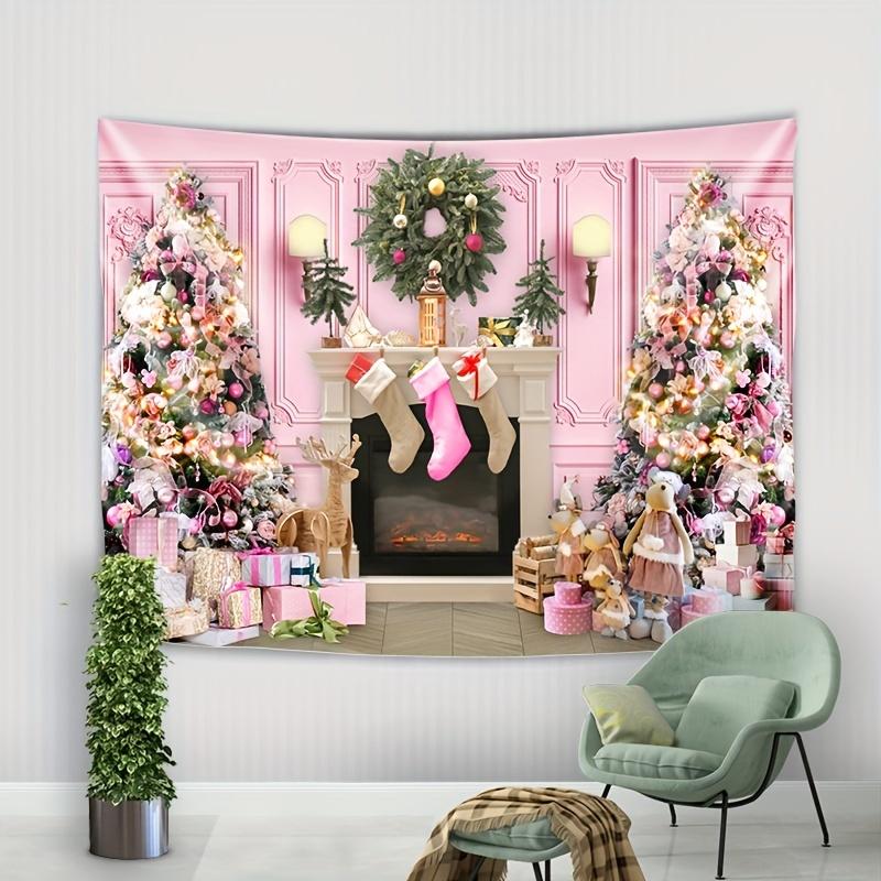 Christmas Tapestry Wall Hanging Christmas Gift Background Cloth Polyester Tapestry For Bedroom Living Room Party Home Decoration