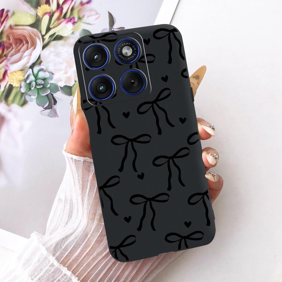 For Motorola Edge 70 Cute Flower Butterfly Cat Painted Case For Motorola Moto X70 Air Edge70 5G Black Silicone Soft Phone Cases