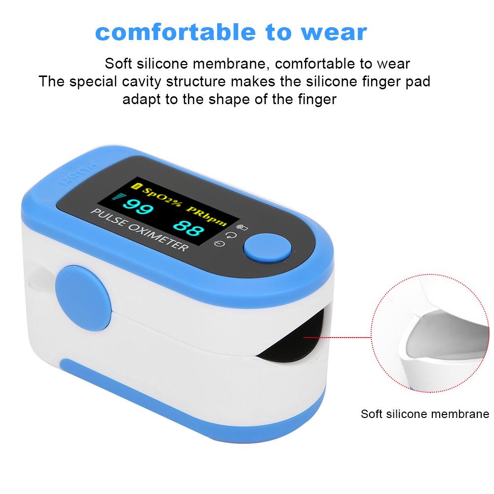 Fingertip Pulse Oximeter SpO2 Tester Blood Oxygen Saturation Meter Portable Battery Powered